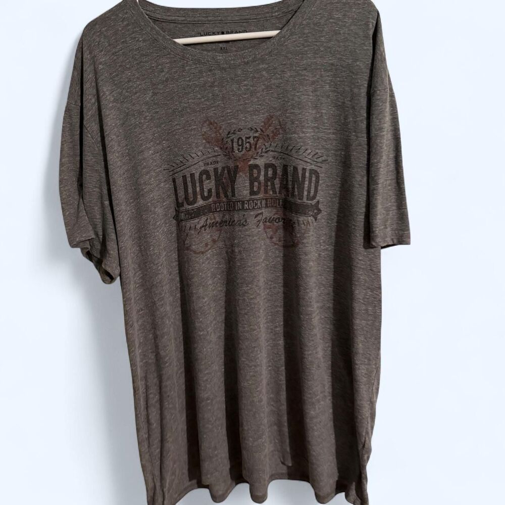 Lucky Brand Men’s Grey 1957 Rock N Roll Graphic Tee XXL